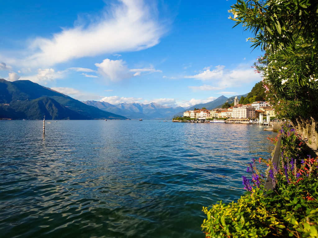View over Bellagio with villas and Lake Como 