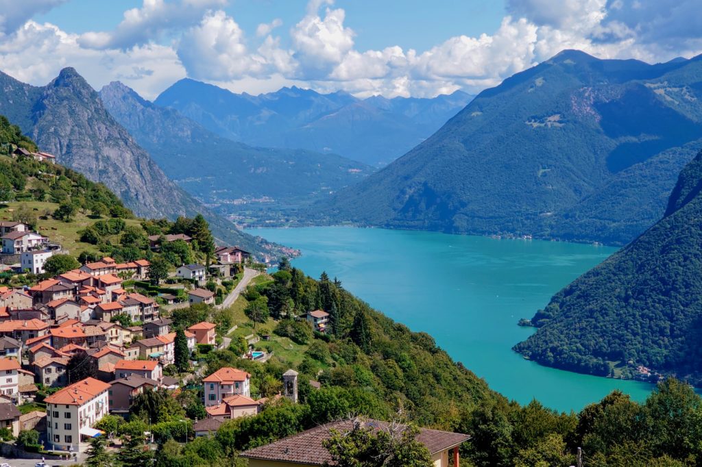 Other side of the lake from Monte Bre, with a view of the village