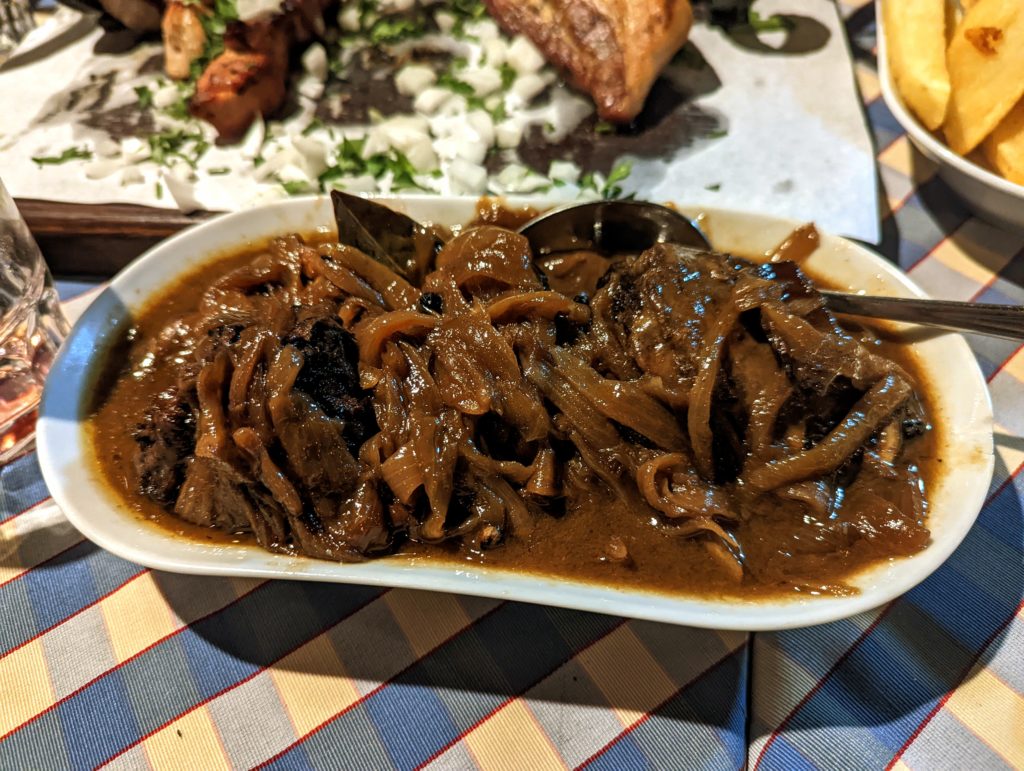 Rabbit stifado in Cyprus