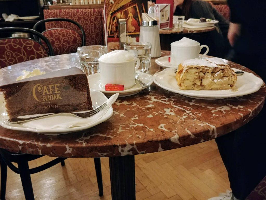 Sacher Torte and Apfelstrudel at Cafe Central