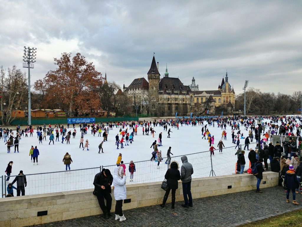 Ice skating rink at Varosligeti castle