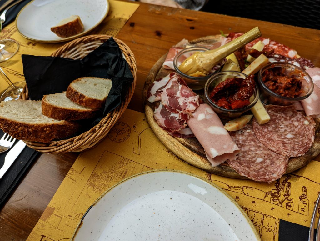 Charcuterie and cheese platter at Taverna 51 in Rome