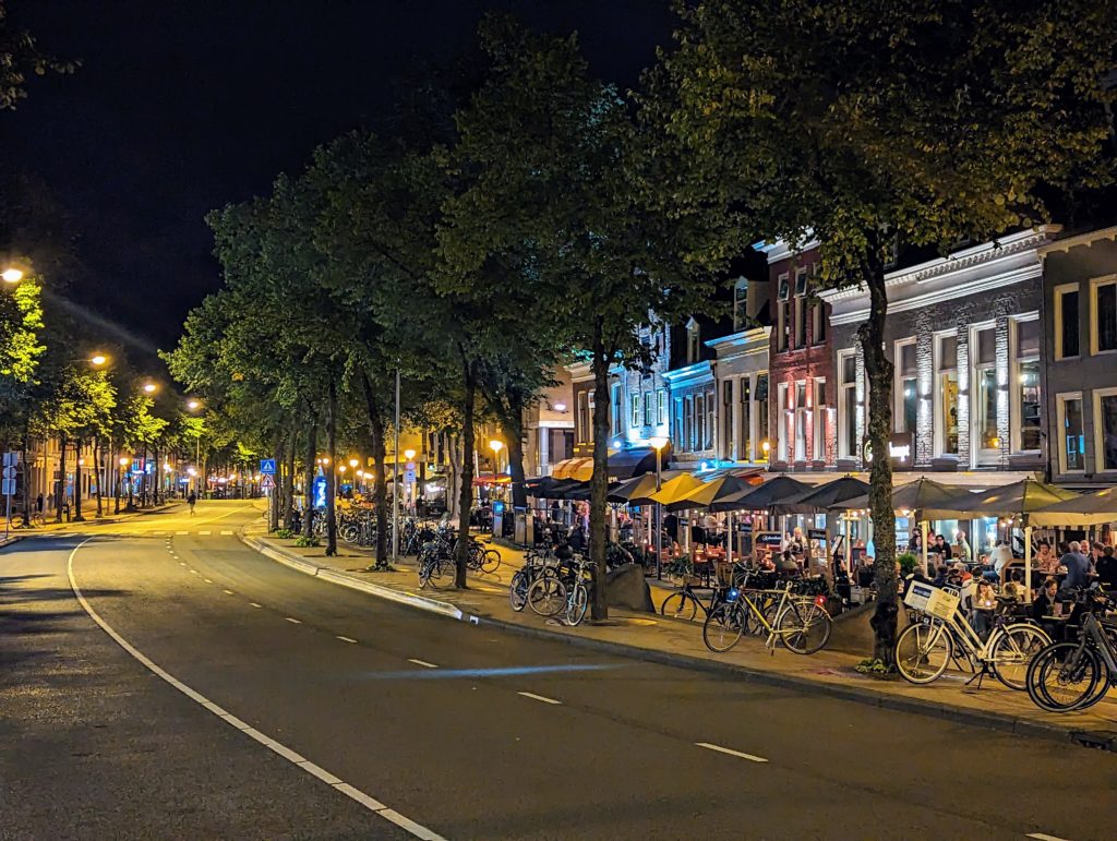 Groningen street at night time